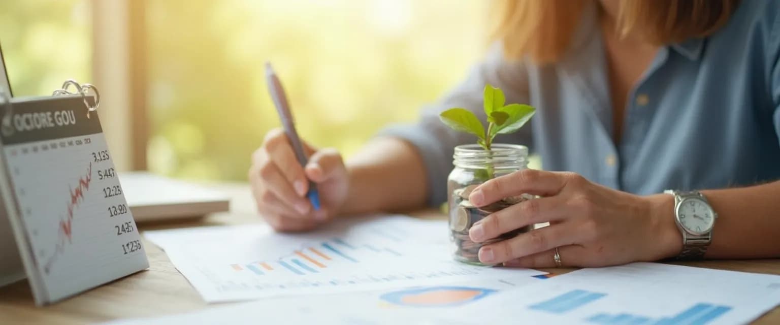 Person confidently reviewing retirement portfolio while managing anxiety in retirement planning