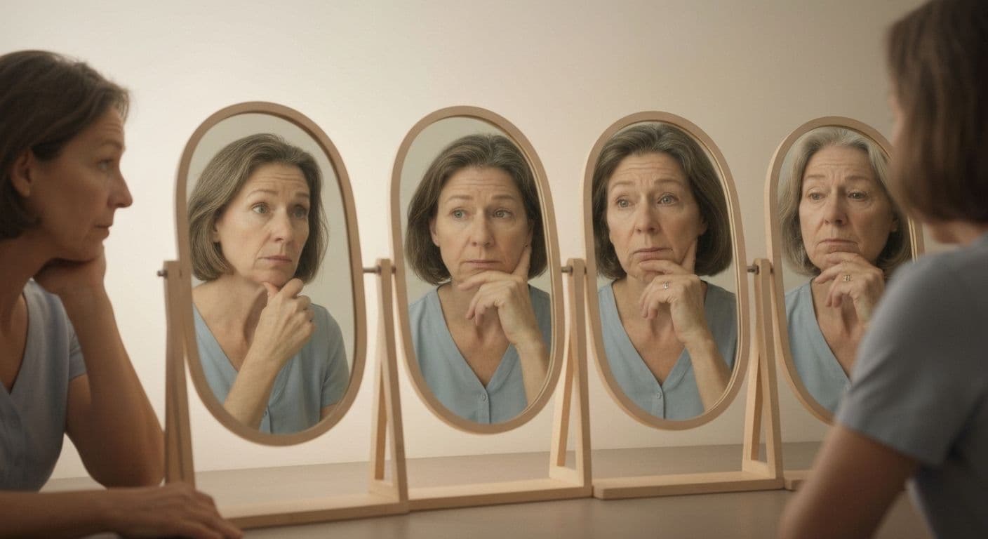 Visual representation showing how self-awareness is a lifelong process that evolves through different decades of life