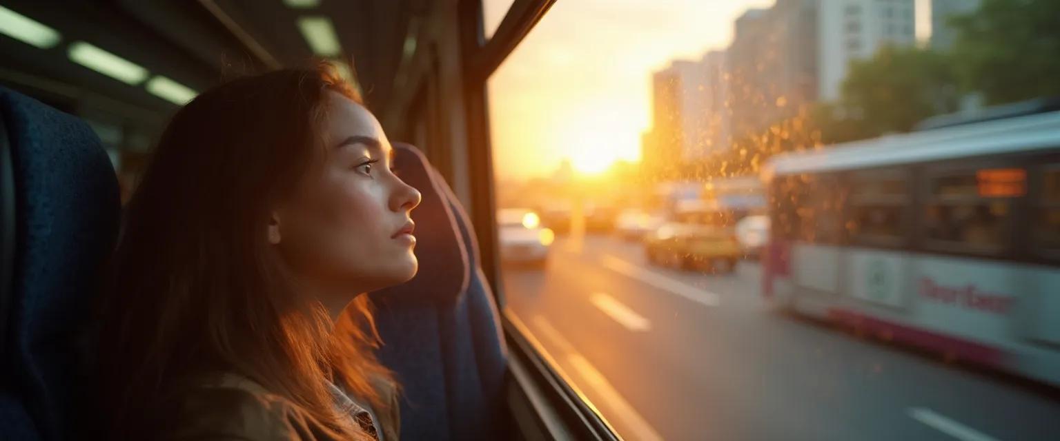 Person practicing Alan Watts' self-awareness techniques during daily commute
