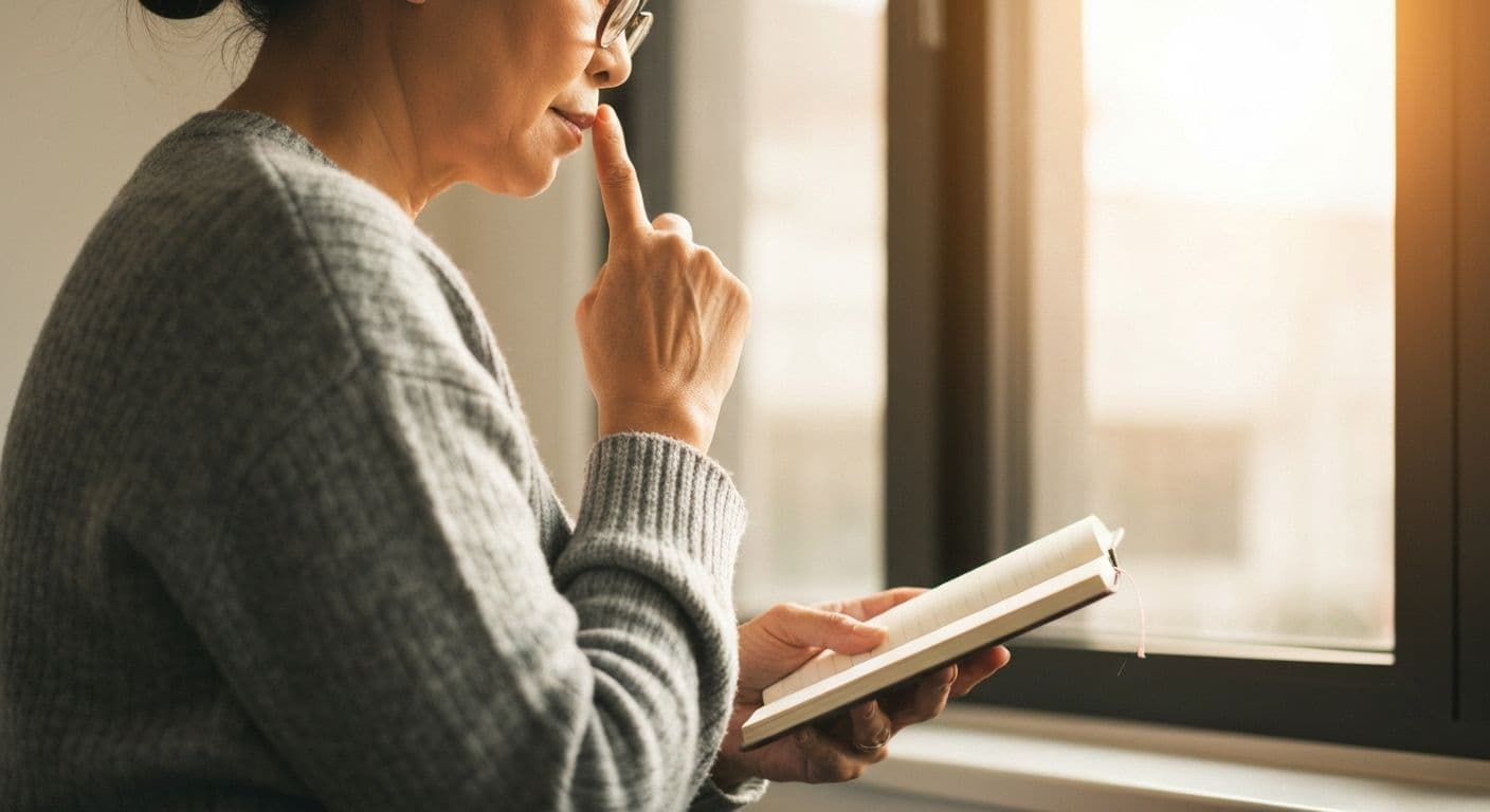 Person writing in notebook developing self awareness in their own words for emotional strength