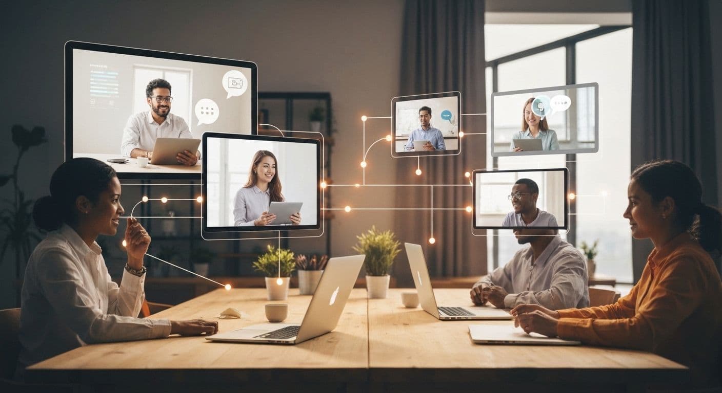 Remote team members working together with one in mind communication and aligned thinking patterns for better virtual collaboration