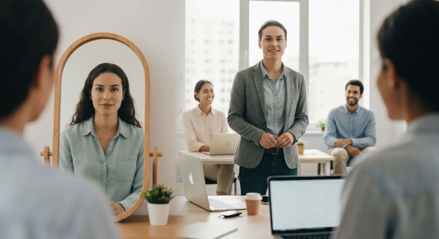 Person reflecting on personal awareness examples while journaling in a peaceful setting