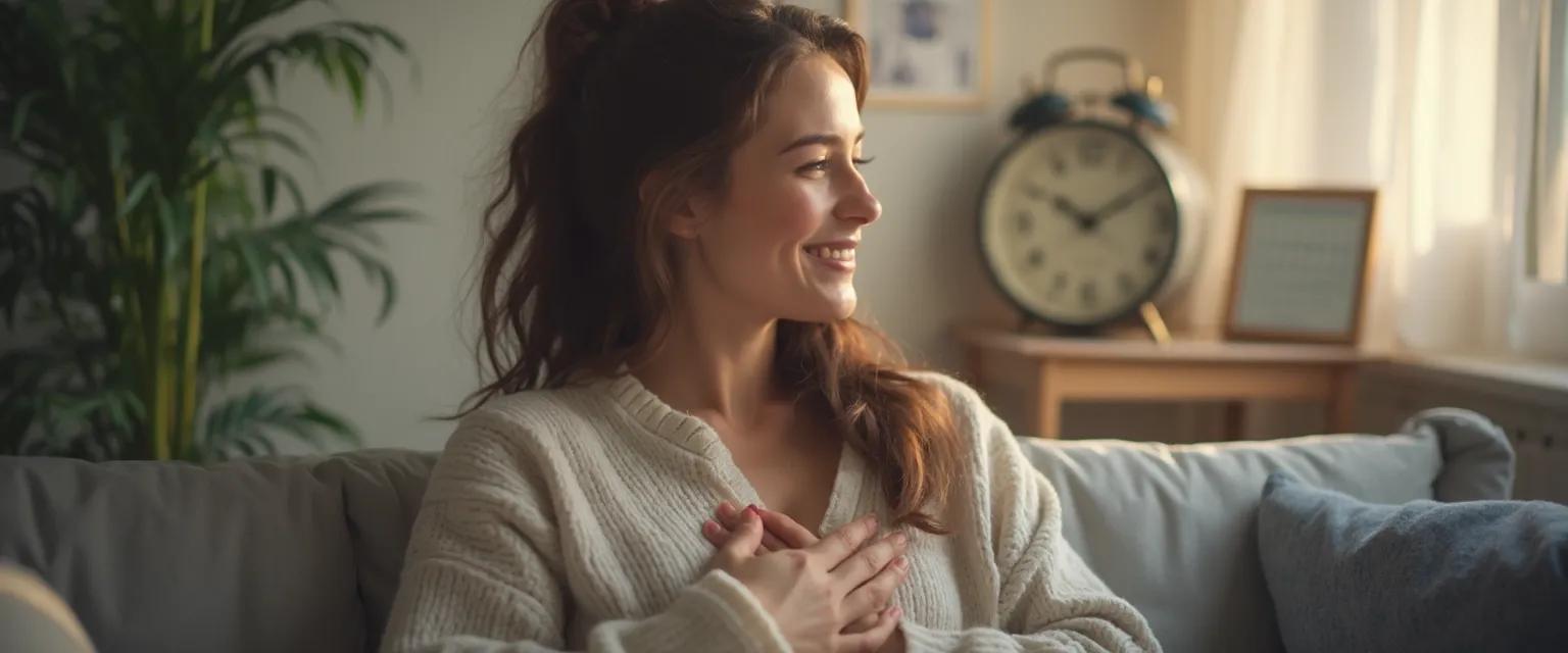 Person practicing a 5-minute exercise from the mindful self compassion workbook during a busy day