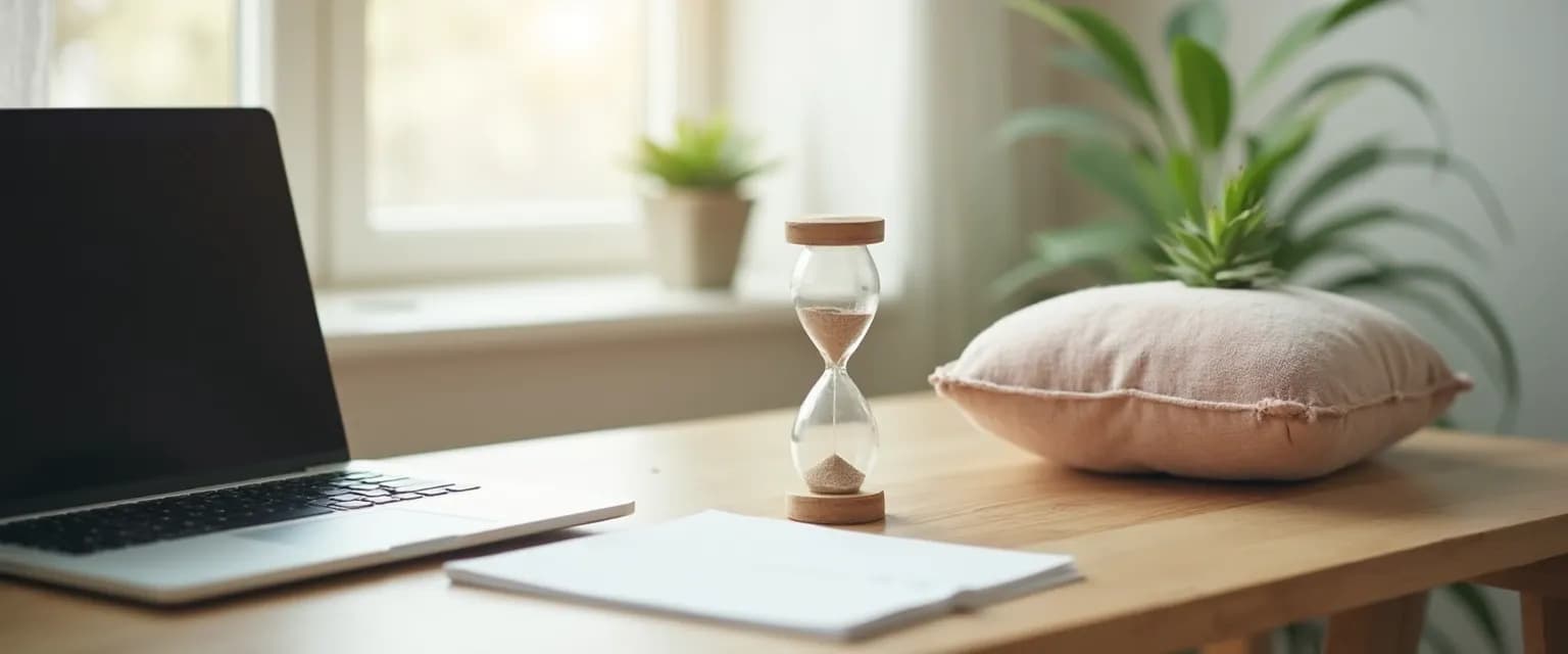 Professional practicing mindfulness exercises for adults during a busy workday