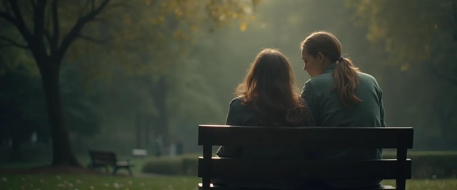 Two friends supporting each other showing what to say to a bereaved friend