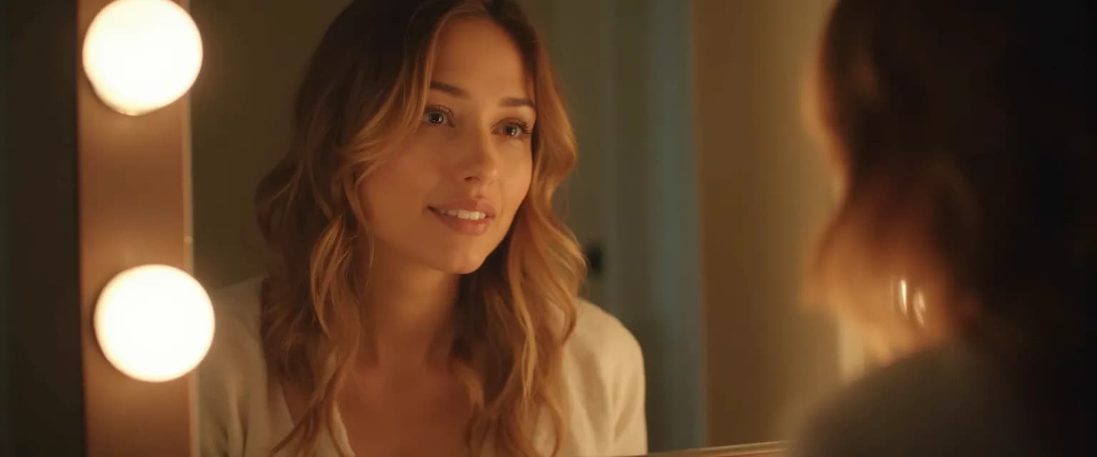 Person engaged in mirror dialogue for self awareness and self understanding