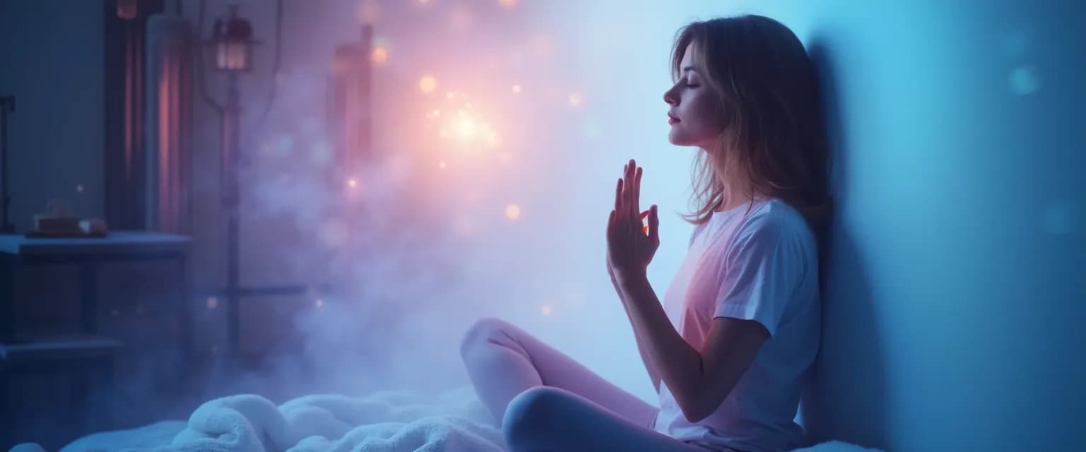 Person practicing Jason Stephenson healing meditation techniques modified for chronic pain relief