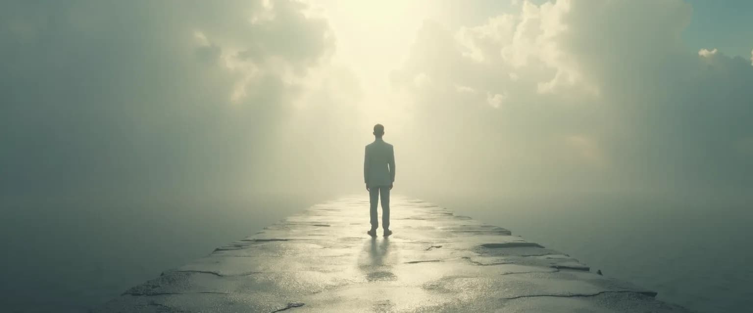 Person reflecting during 15 days of self-awareness journey with notebook