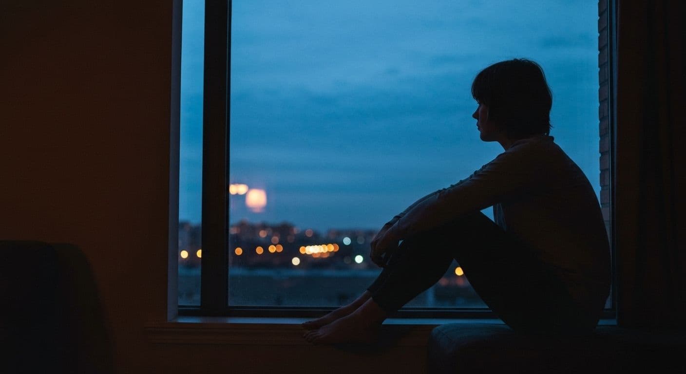 Person building emotional resilience post breakup during peaceful evening routine at home