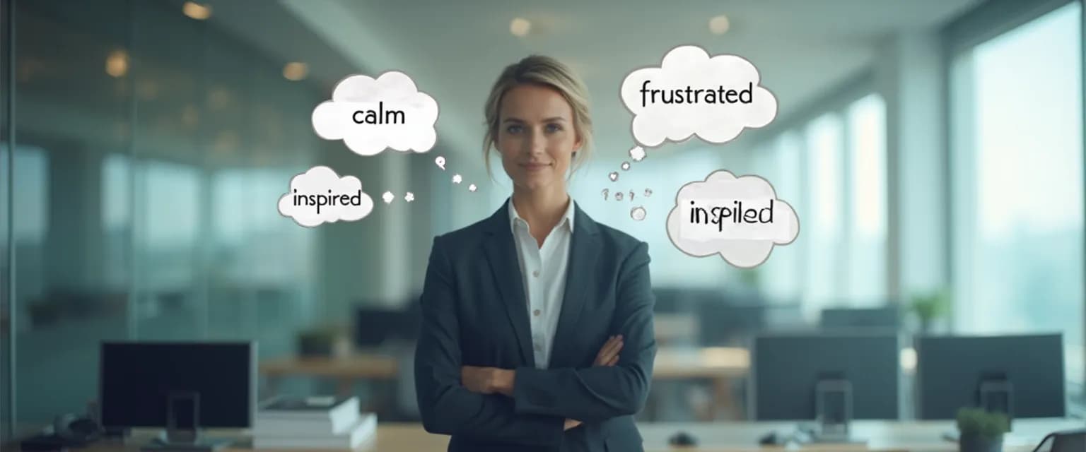 Professional managing your emotional self-awareness and boundaries in workplace meeting