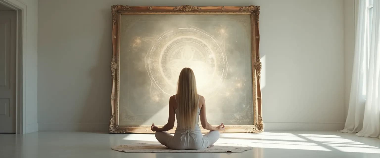 Person practicing mirror meditation for conscious self-awareness development