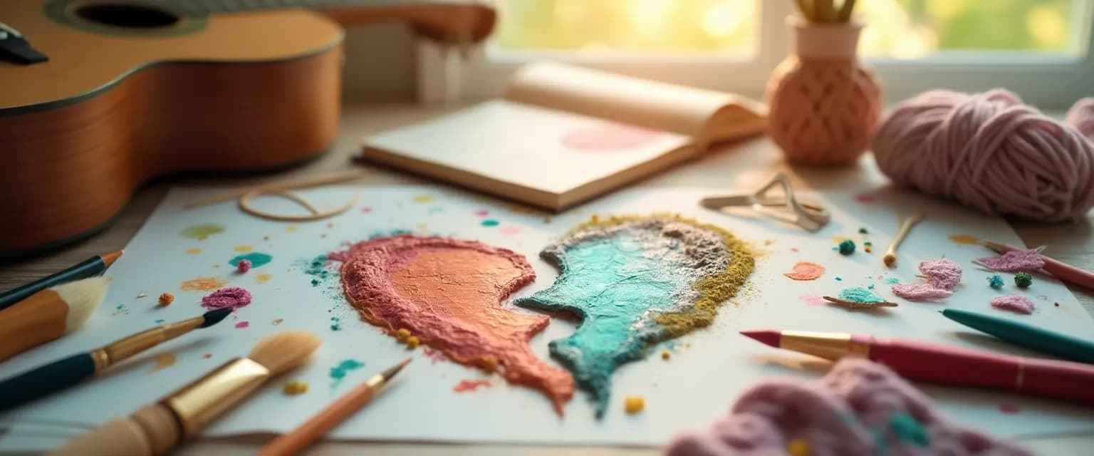 Person engaged in creative hobby for healing after heartbreak