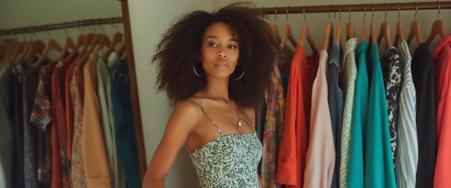 Woman expressing confidence in personal style with a unique outfit combination