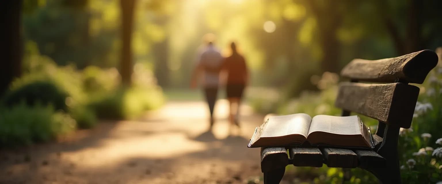 Friend offering Christian words of comfort for the bereaved with an open Bible