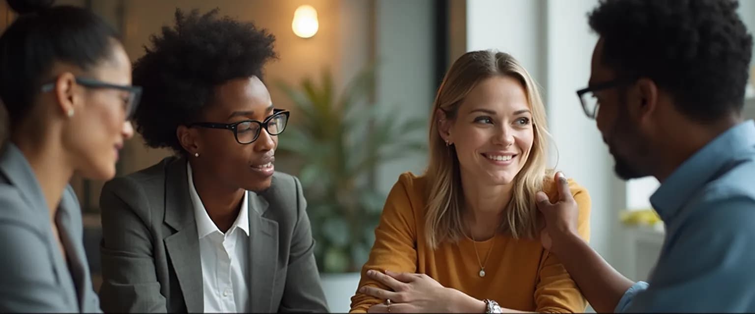 Professional using emotional intelligence and resilience techniques during a challenging workplace meeting