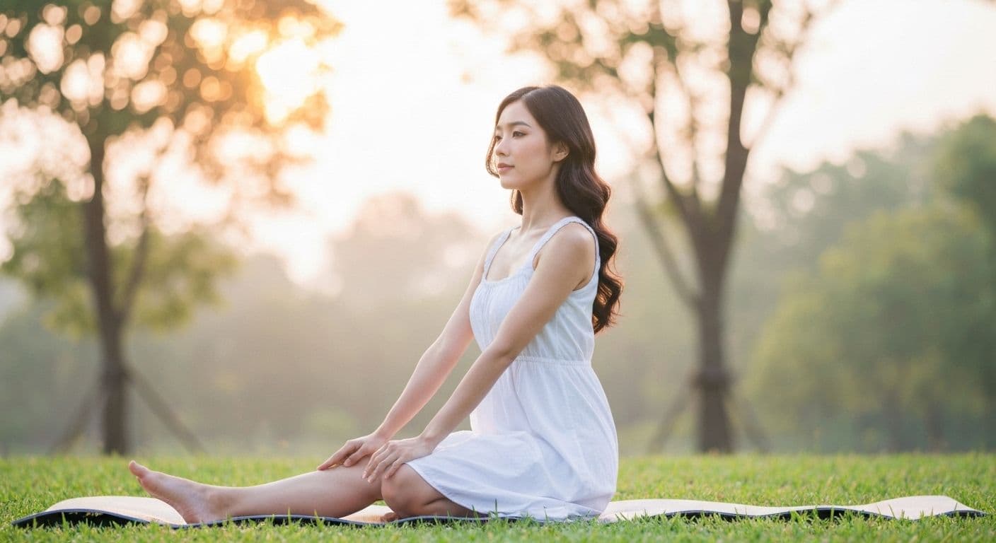 Person using movement as grieving tools through gentle outdoor walking in nature