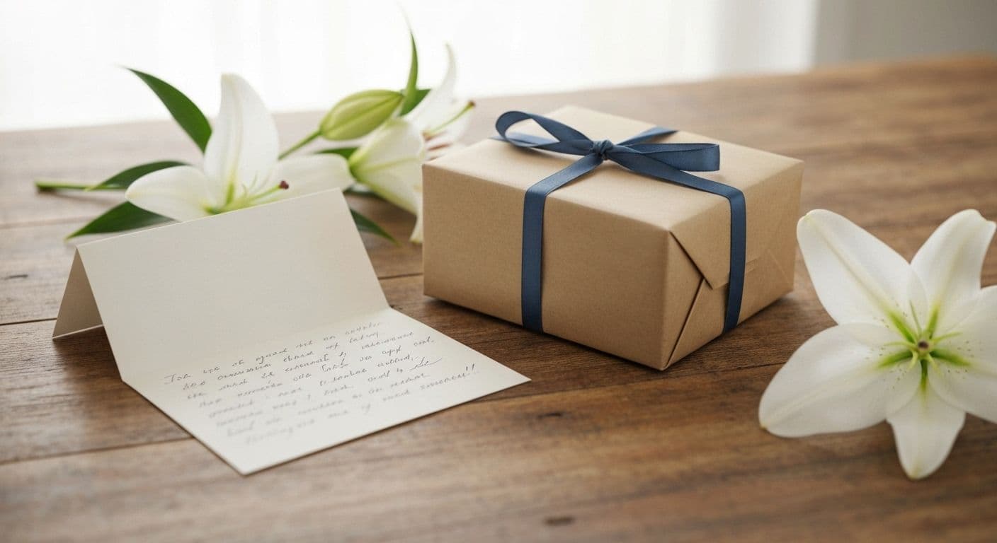 Thoughtful comfort gift basket showing what to send a friend who lost a parent during grief