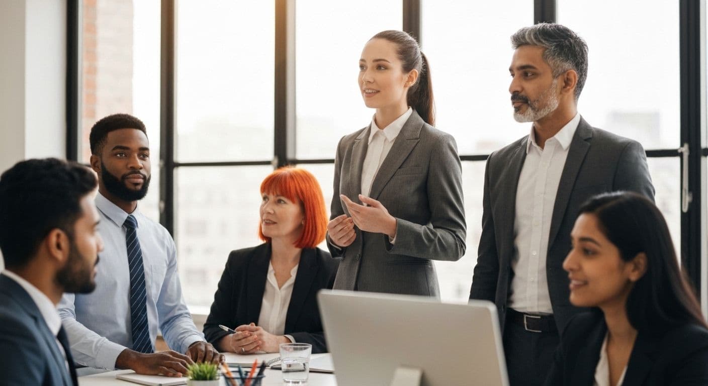 Person observing group dynamics using Daniel Goleman's social awareness framework at networking event