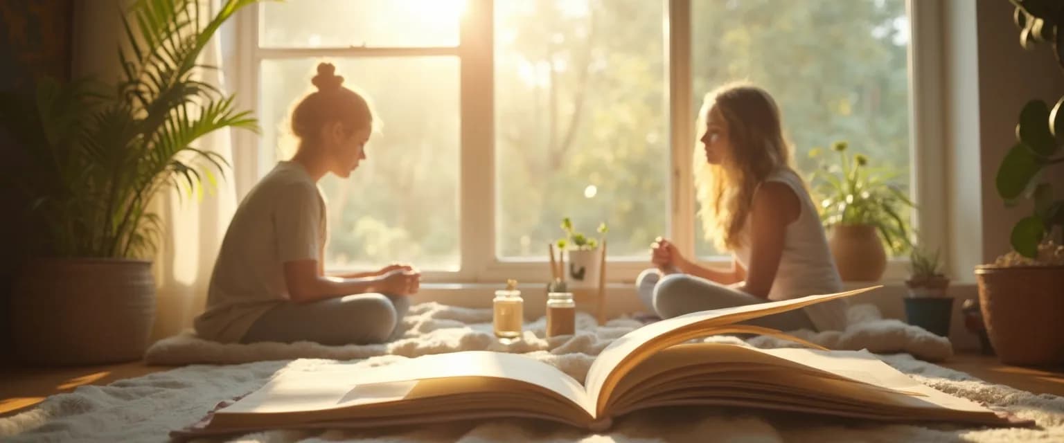 Woman enjoying peace of mind through simple daily ritual without meditation