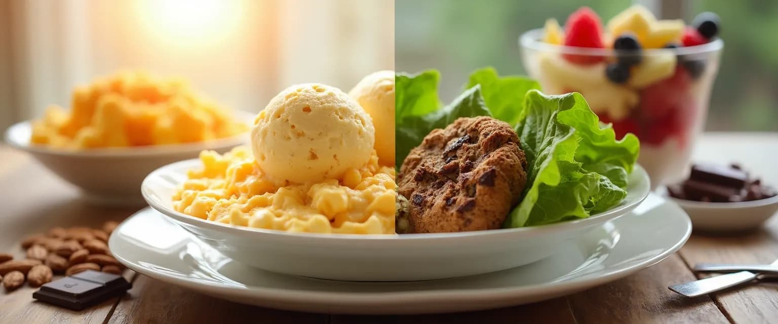 Woman choosing healthy foods as a way to get over a breakup