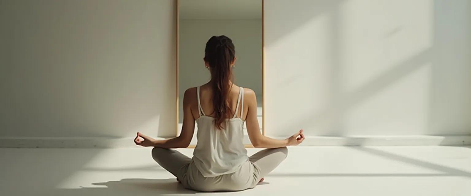 Person practicing extreme self-awareness techniques with a balanced mindset