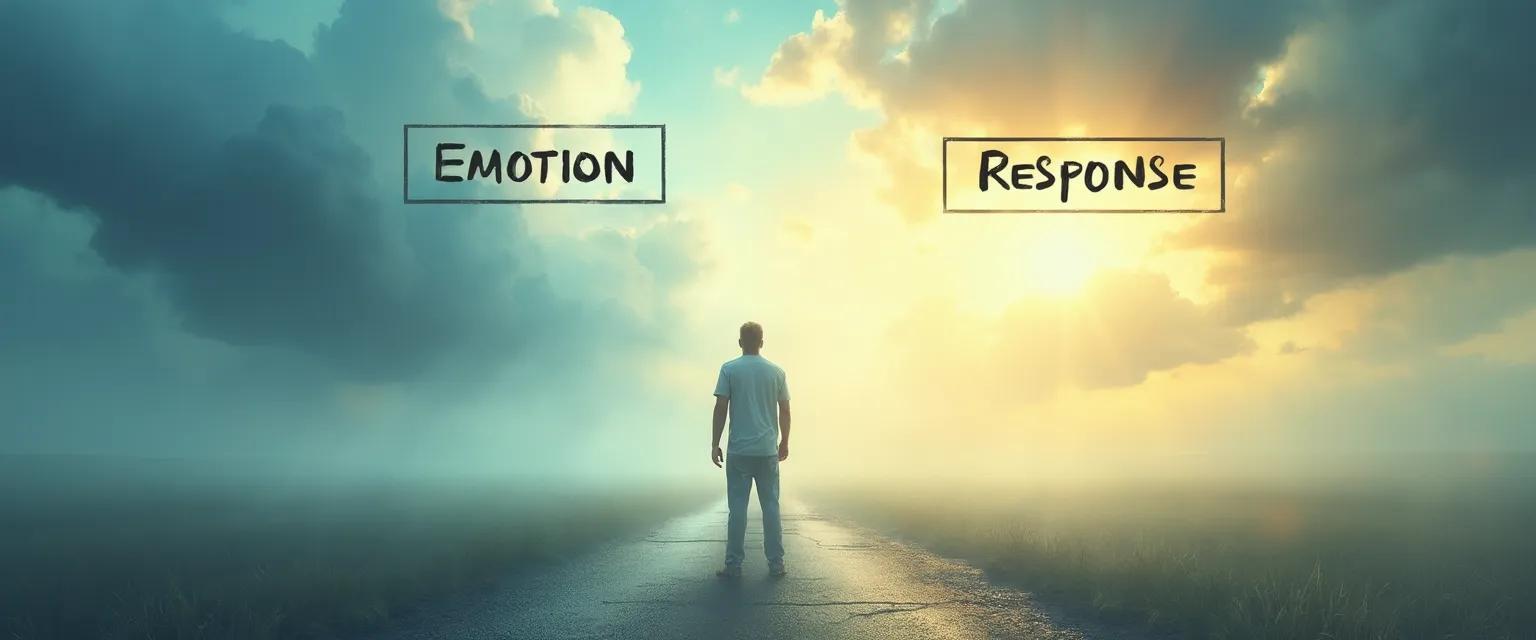 Person demonstrating confidence through emotional maturity with a mindful response