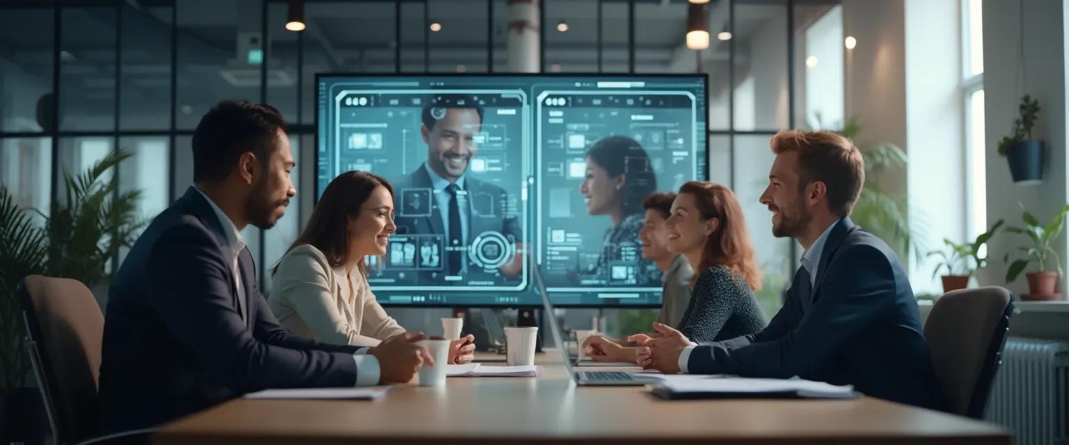 Professional using emotional intelligence AI tools to enhance workplace relationships