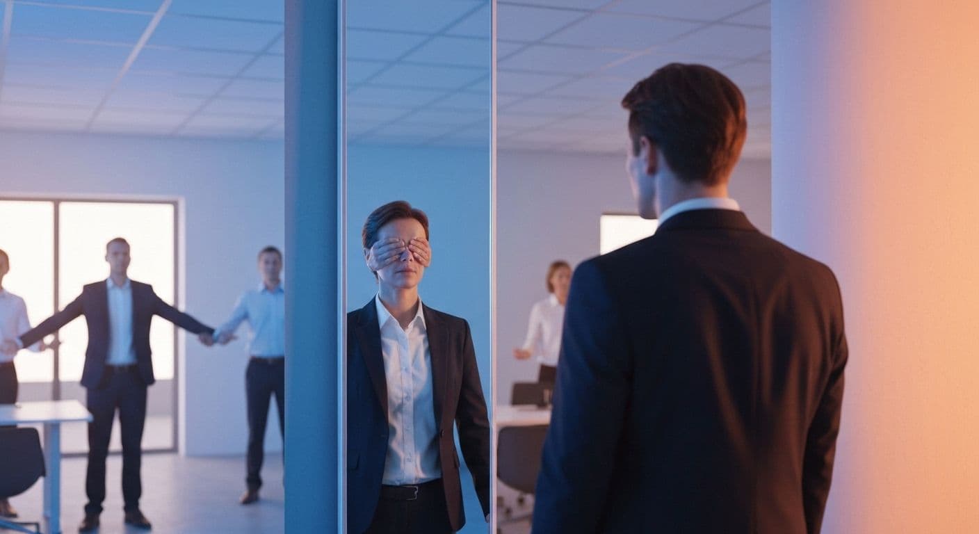 Leader reflecting on business self-awareness to improve team feedback effectiveness