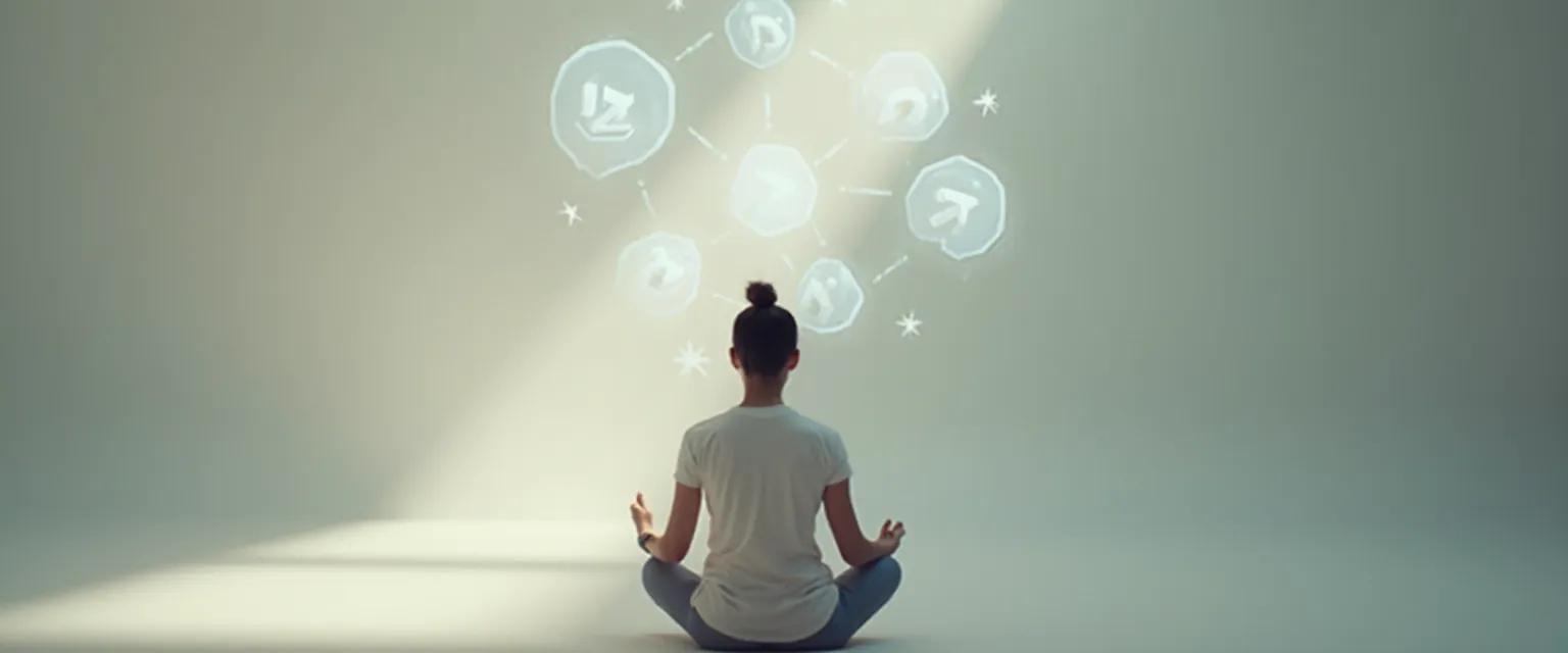 Person performing a 3-minute self-awareness and decision making check before making an important choice