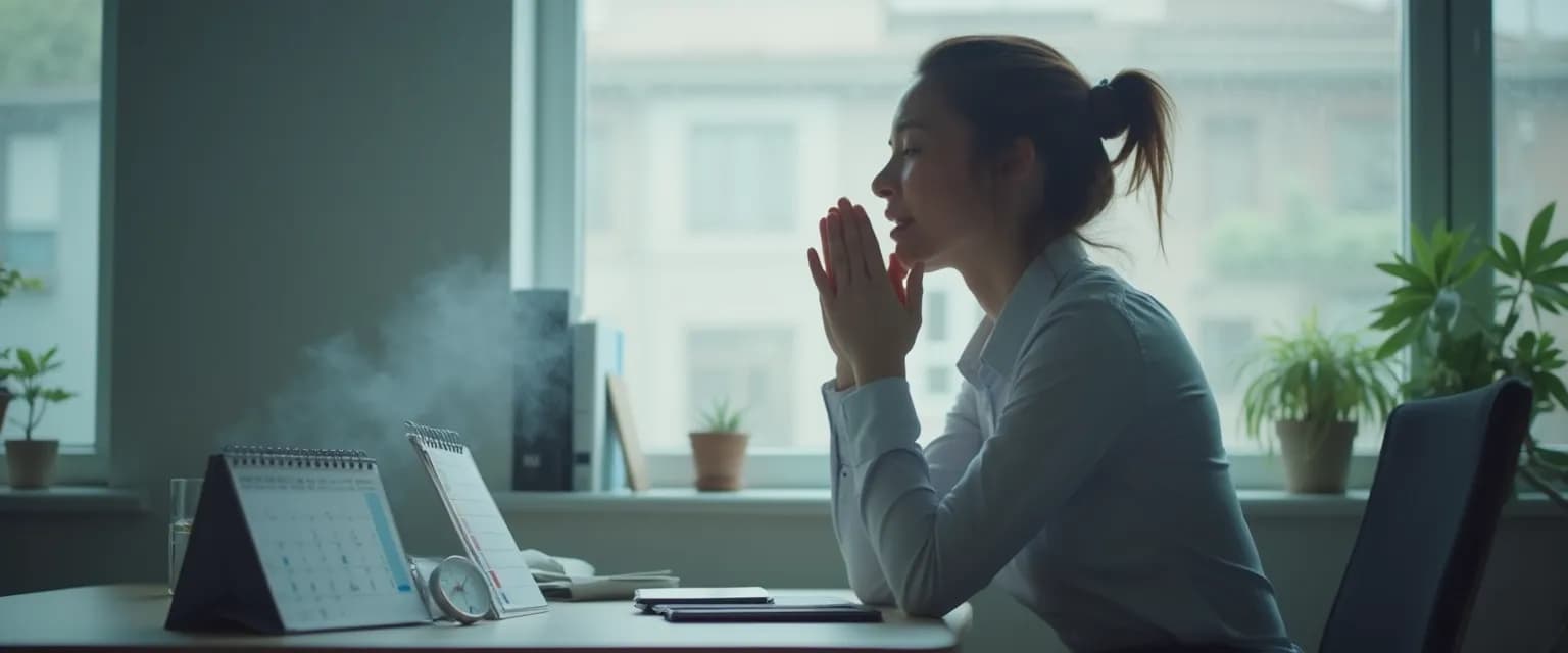 Professional using effective ways to deal with anger in workplace meeting