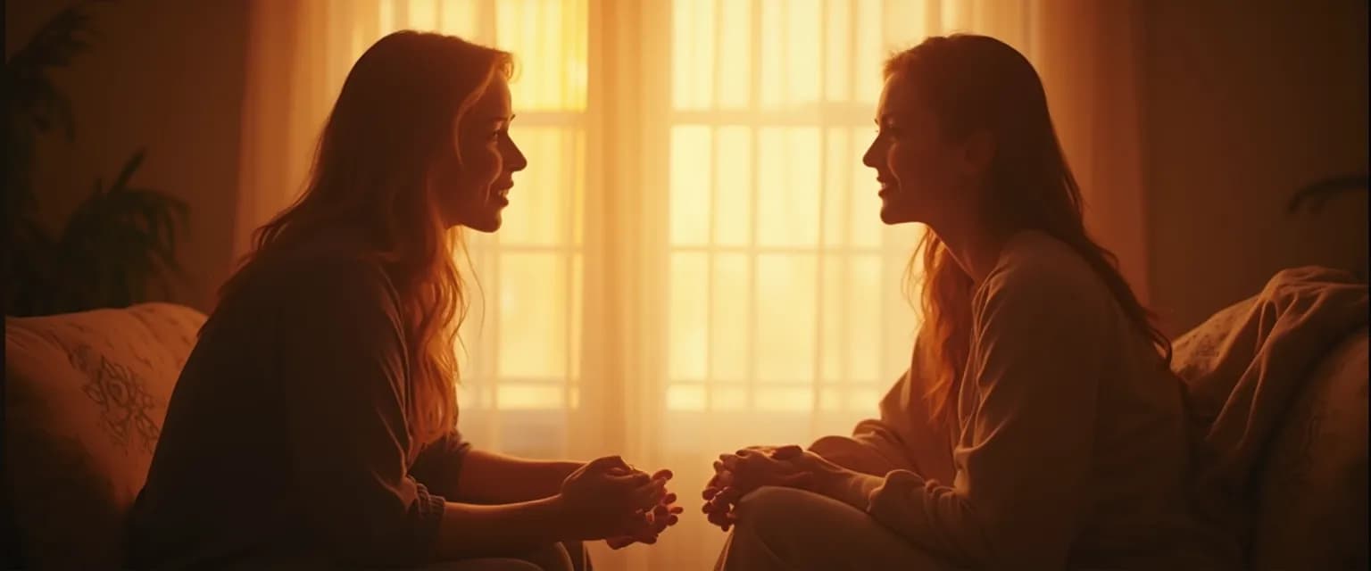 Couple practicing mindful listening meditation to heal their relationship