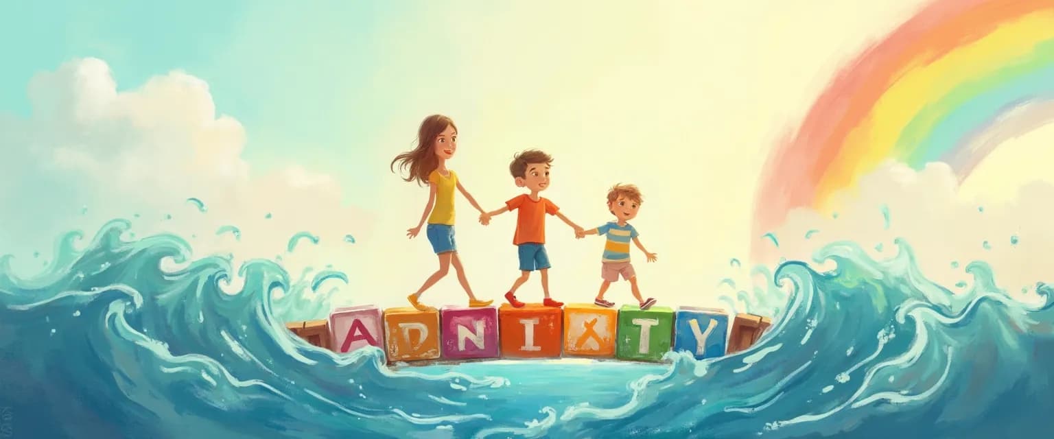 Parent and child using playful strategies to manage anxiety during childhood development