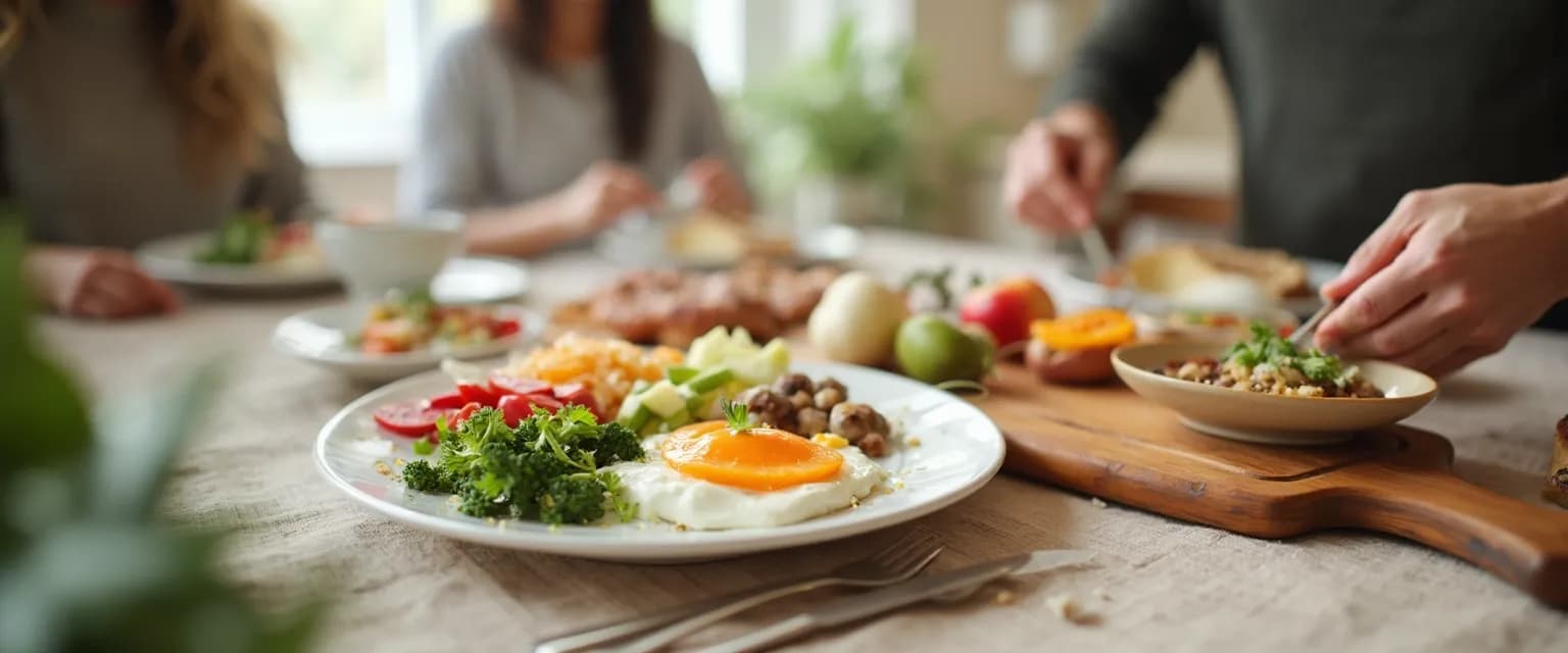 Woman practicing mindful life principles while enjoying a nutritious meal