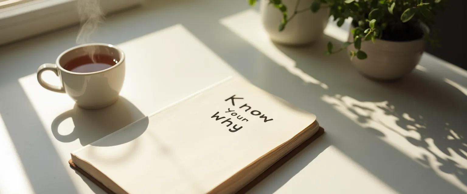Person practicing Simon Sinek self-awareness habits at desk with journal