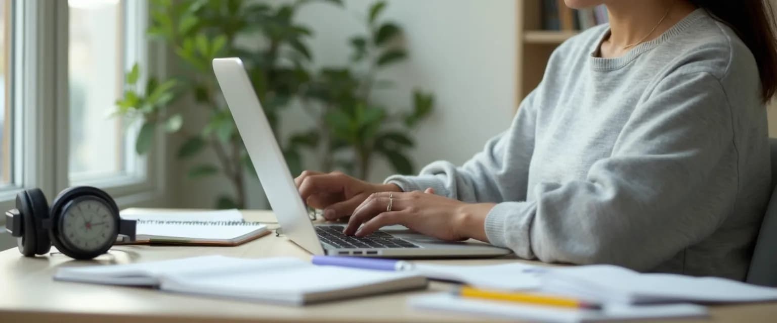 Student using digital tools to overcome procrastination in online courses