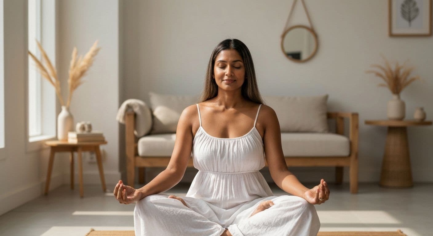 Person practicing mindful self awareness and growth through simple daily check-in exercises