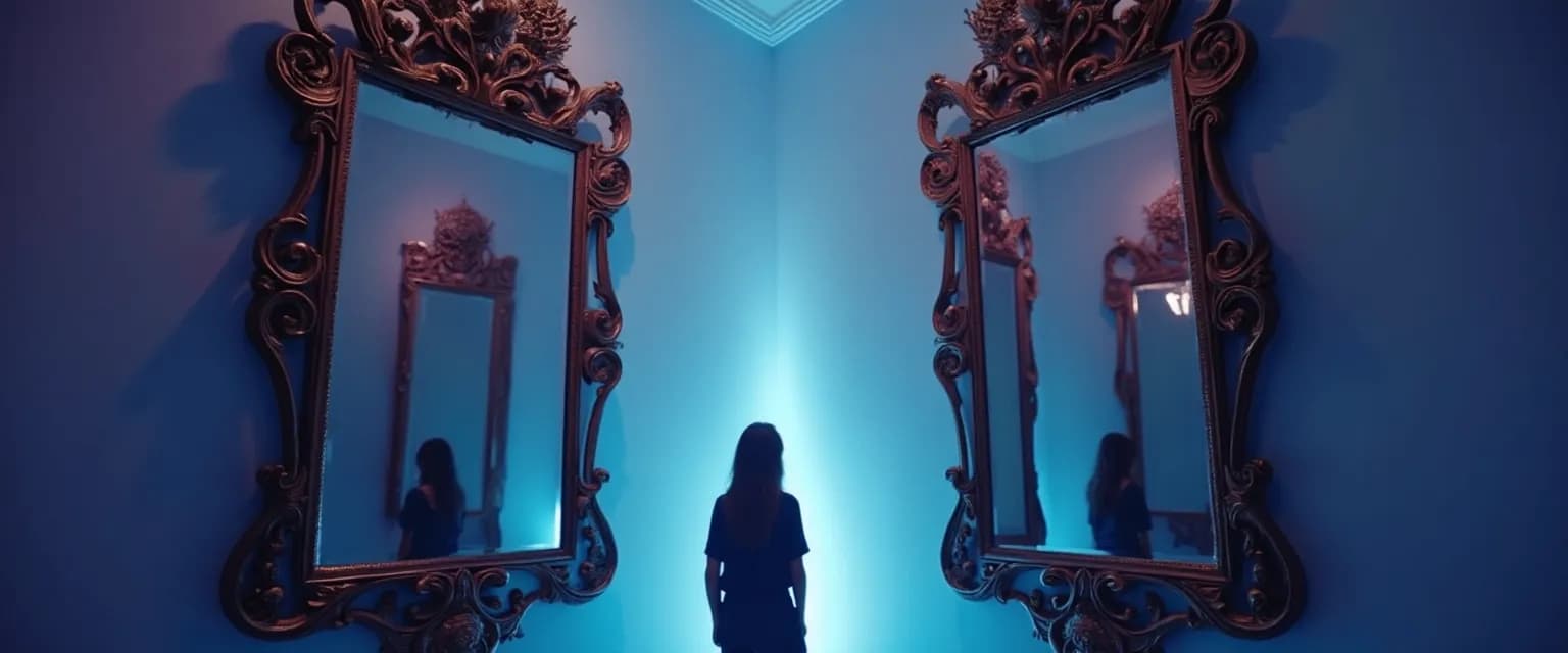 Person practicing the Social Mirror Technique to improve social awareness, self awareness and self knowledge