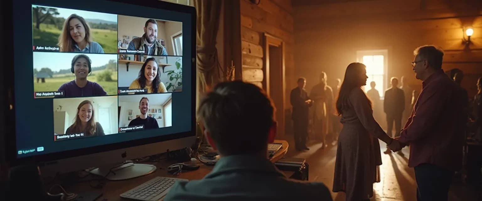 Rural community members connecting through both online and in-person grief sharing groups near me