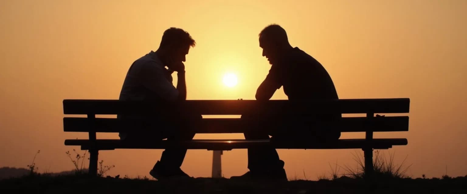 Man reflecting on loss of friendship grief while looking at old photos