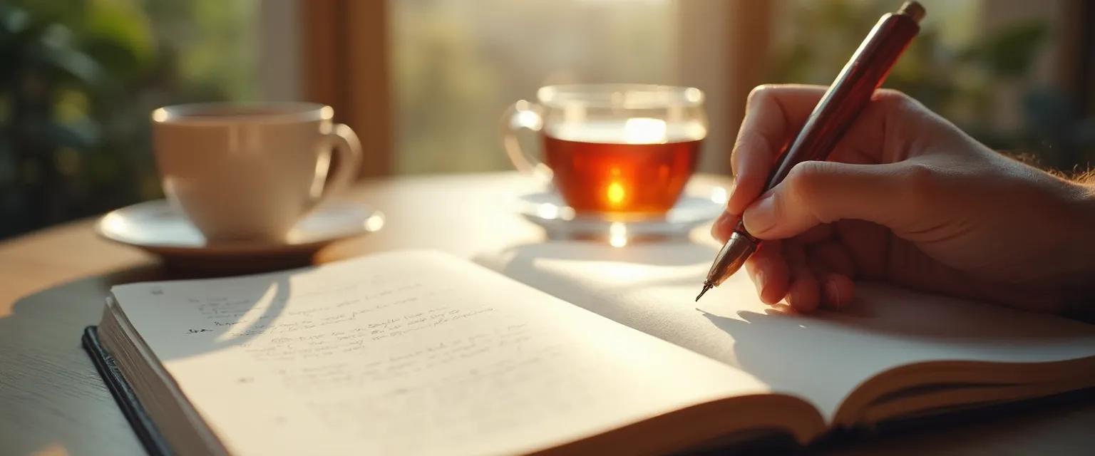 Person practicing high self-awareness techniques with a calm expression