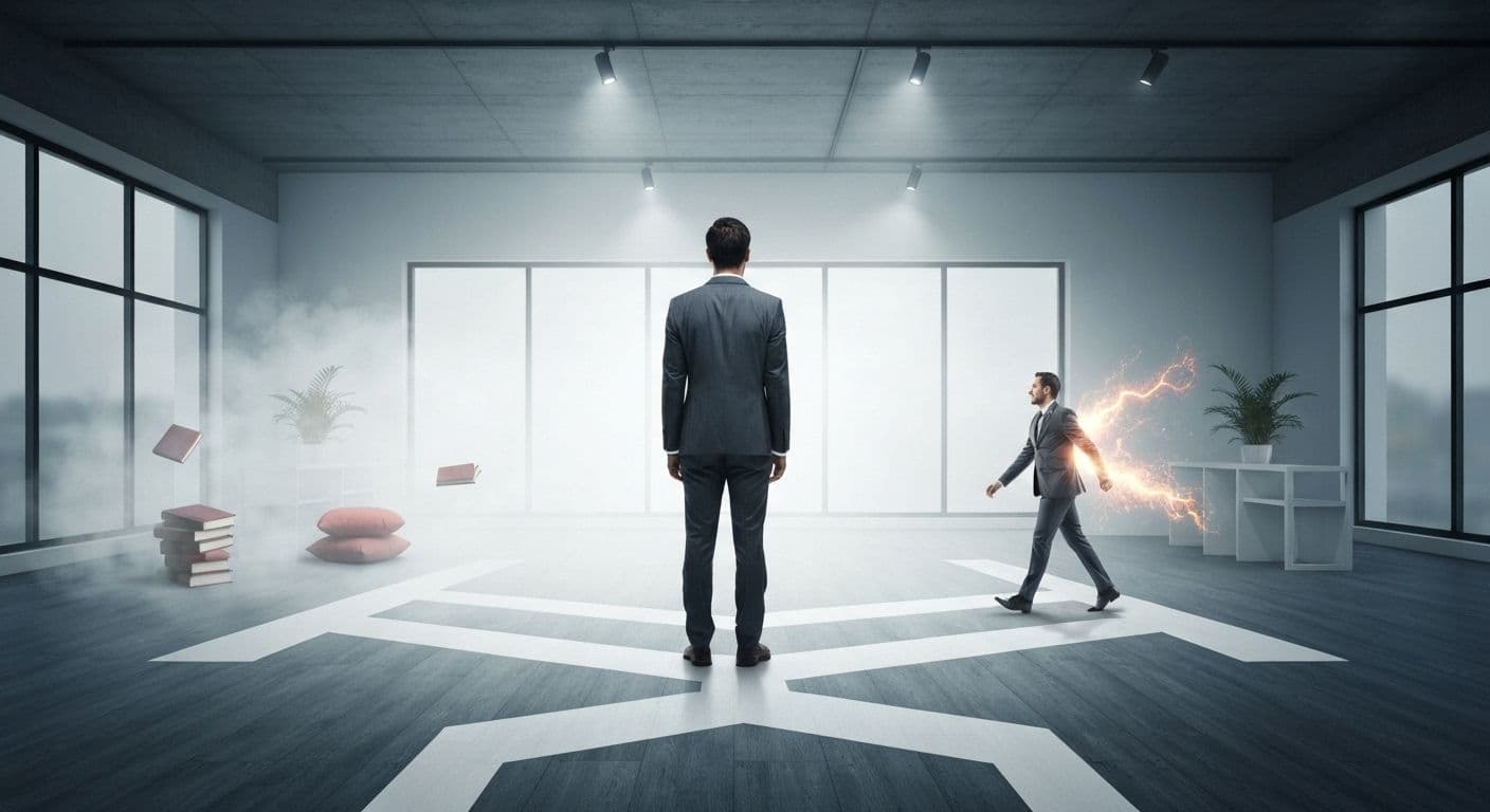 High achieving professional using mobile self awareness program for emotional intelligence development