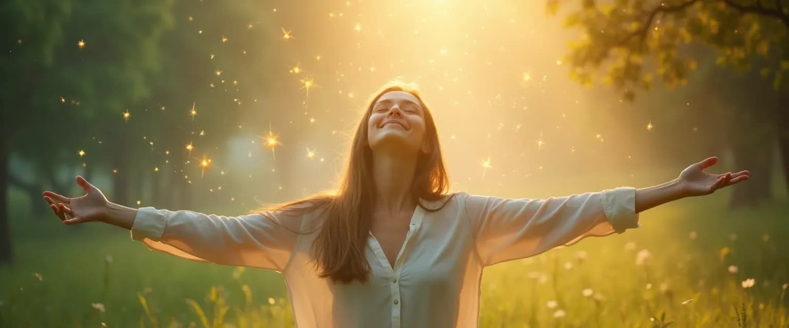 Woman setting daily intentions to activate the self-healing mind