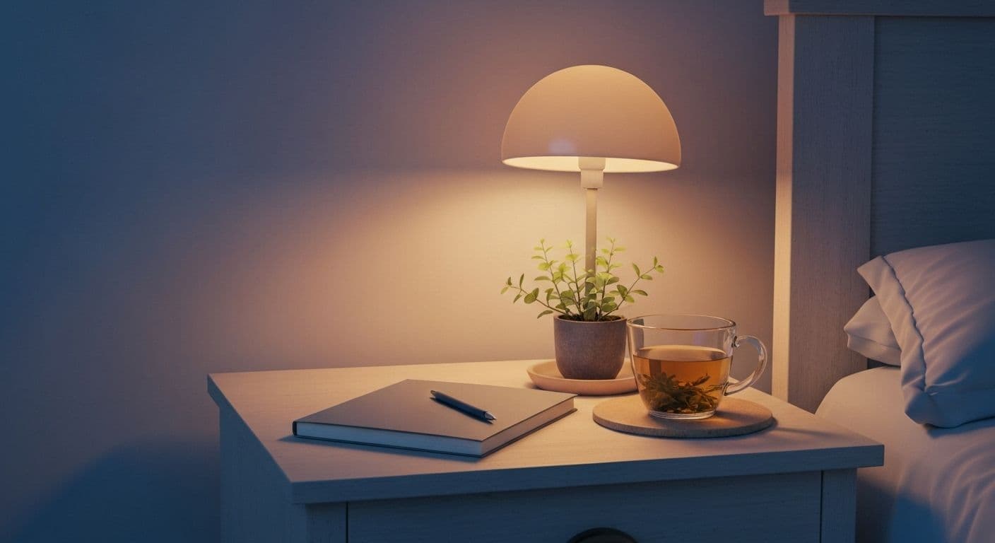 Person peacefully relaxing in bed practicing techniques to headspace unwind your mind and clear evening mental clutter