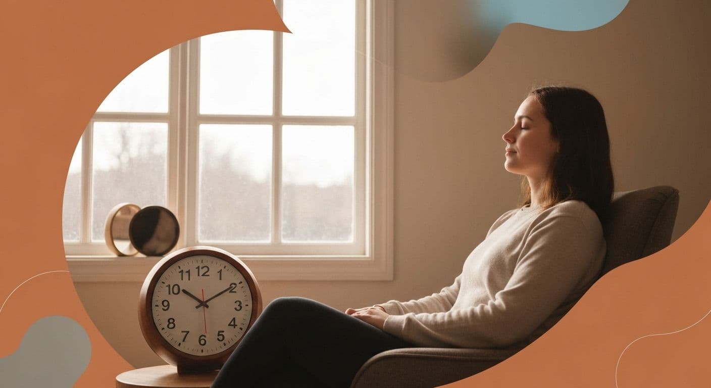 Person practicing mindful awareness of yourself with eyes closed in peaceful moment