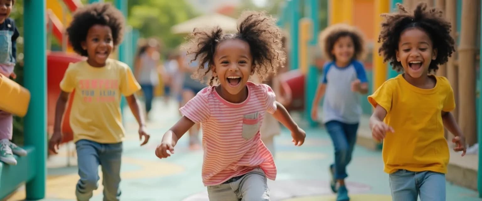 Children playing social emotional learning self-awareness games on the playground