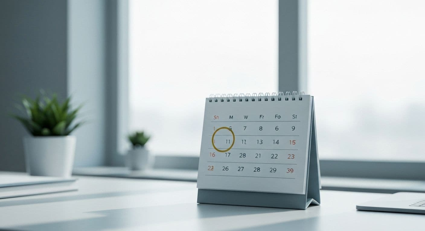 Professional planning a monthly mindfulness day in calendar for sustainable practice