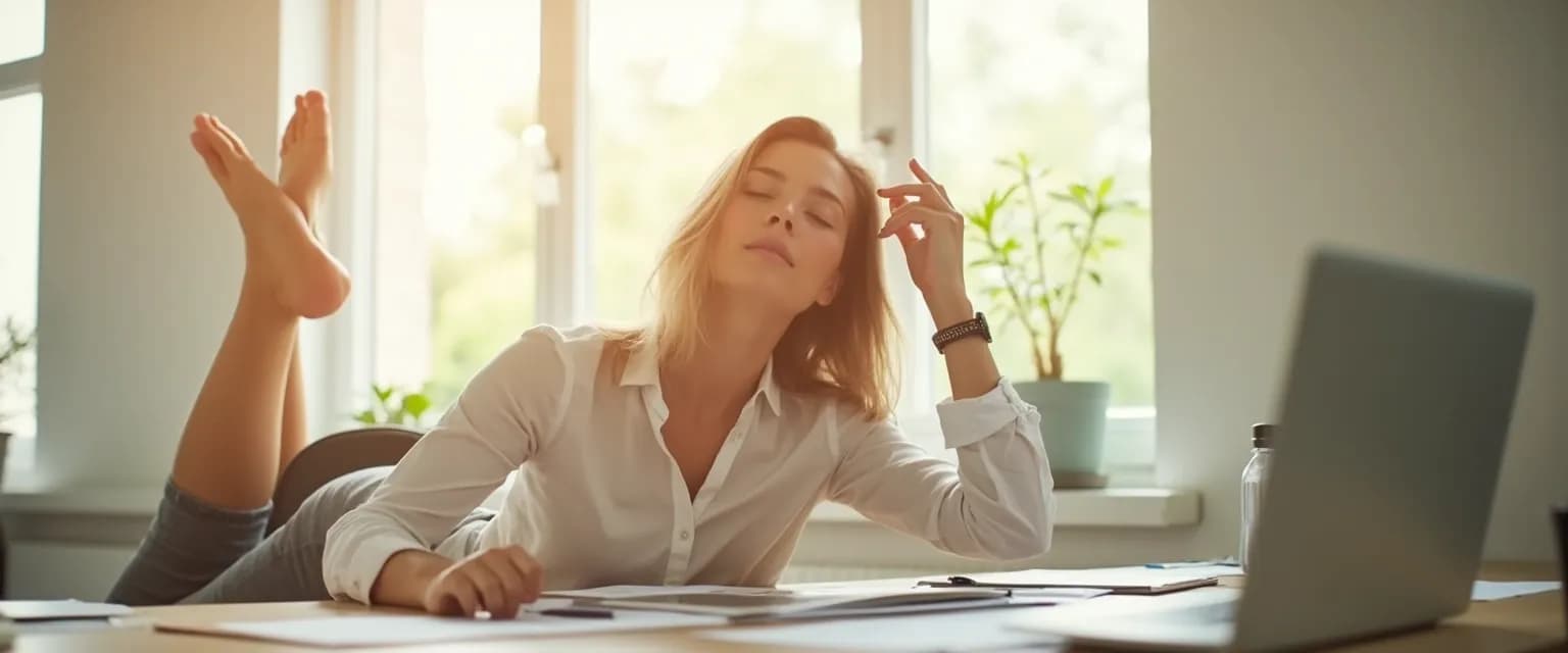 Professional taking a 5-minute microbreak for developing resilience at work
