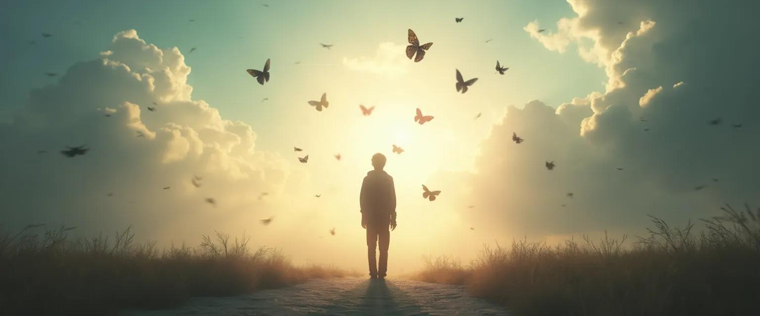 Person practicing mindfulness techniques while navigating anxiety during identity exploration