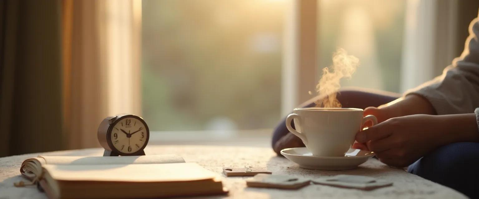 Person practicing a 3-minute self and self awareness exercise during daily activities