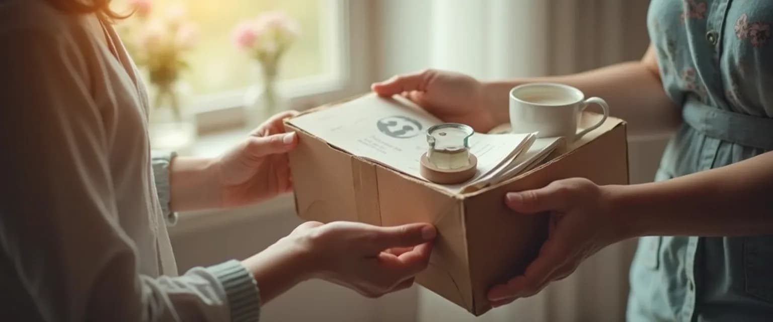 Thoughtful gifts to give someone who is grieving arranged in a supportive display